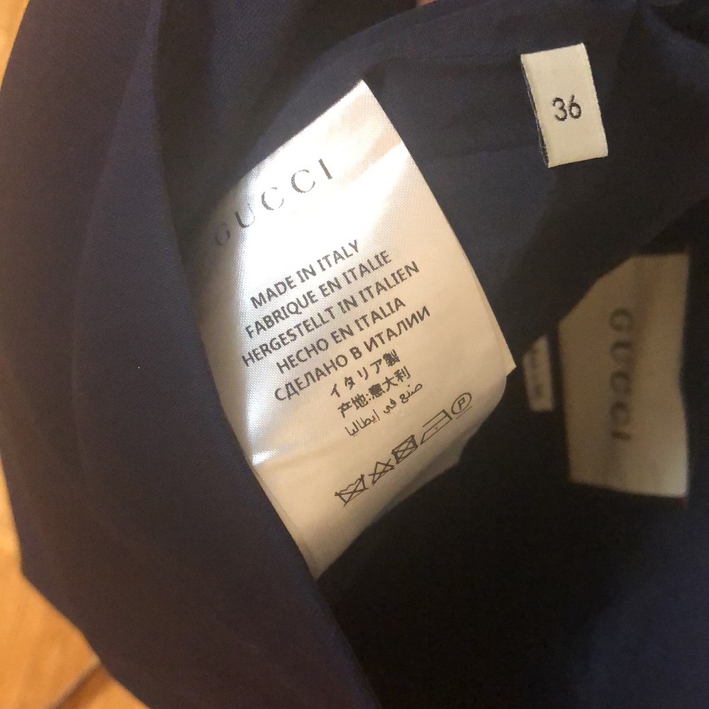 Gucci Navy A-Line Skirt with Belt - Picture 10 of 10
